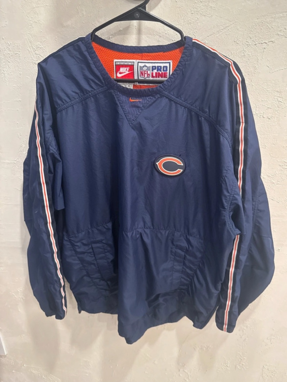 Nike Navy and Orange Chicago Bears Windbreaker Pullover